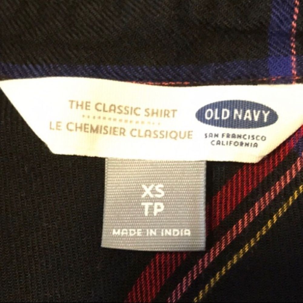 Old Navy Size XS Plaid Long Sleeved Shirt EUC - Picture 5 of 6